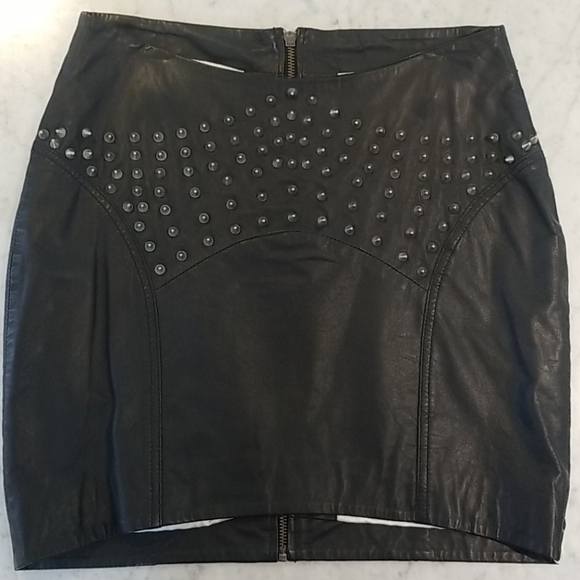 One Teaspoon Studded Leather Skirt (sz 6) - Picture 2 of 5